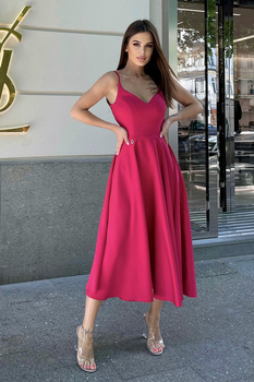 ANTOINETTE MIDI DRESS MAGENTA