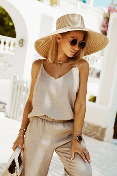 LAURA LINEN TWO PIECE SET BEIGE